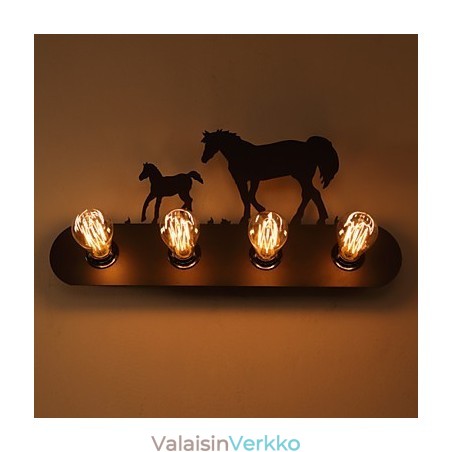 American Village Pastoral LOFT Style Makuuhuone käytävä Rauta Retro Wild Horse seinävalaisimet Ilmainen toimitus