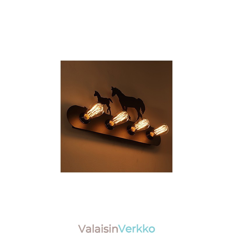 American Village Pastoral LOFT Style Makuuhuone käytävä Rauta Retro Wild Horse seinävalaisimet Ilmainen toimitus