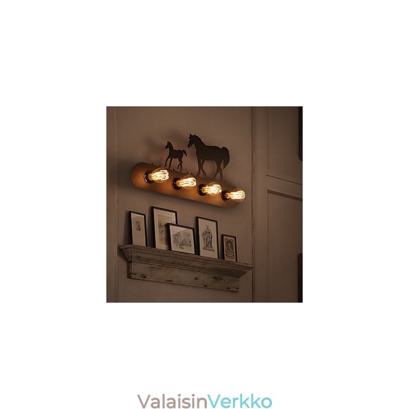 American Village Pastoral LOFT Style Makuuhuone käytävä Rauta Retro Wild Horse seinävalaisimet Ilmainen toimitus