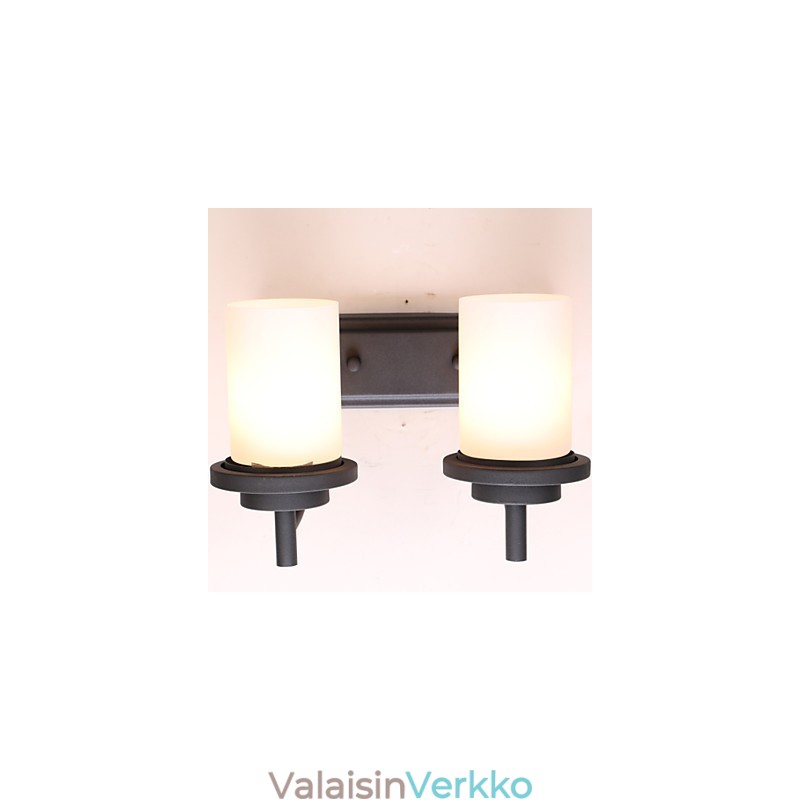 2* Retro Iron Classic Style -seinävalaisin maalauskäsittelyssä himmeällä lasilla