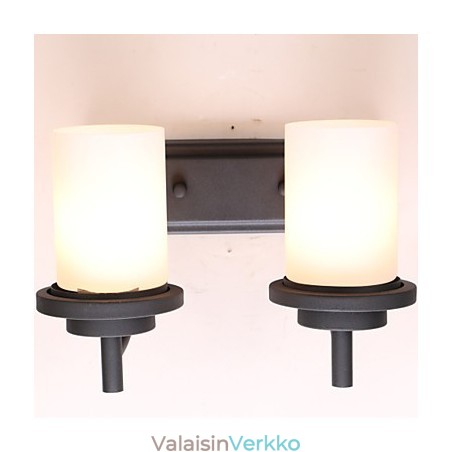 2* Retro Iron Classic Style -seinävalaisin maalauskäsittelyssä himmeällä lasilla 2* Retro Iron Classic Style -seinävalaisin maalauskäsittelyssä himmeällä lasilla