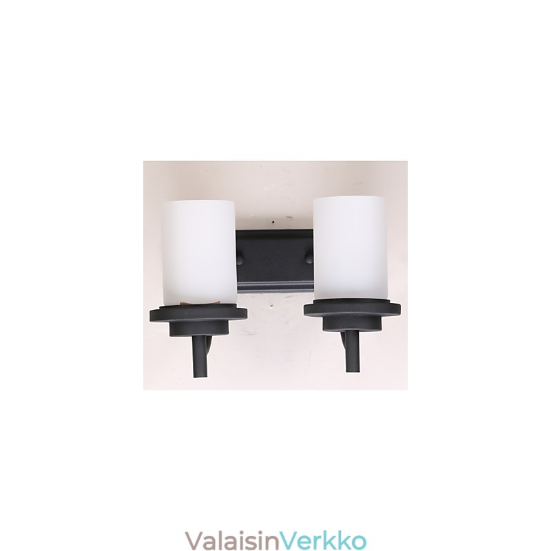 2* Retro Iron Classic Style -seinävalaisin maalauskäsittelyssä himmeällä lasilla