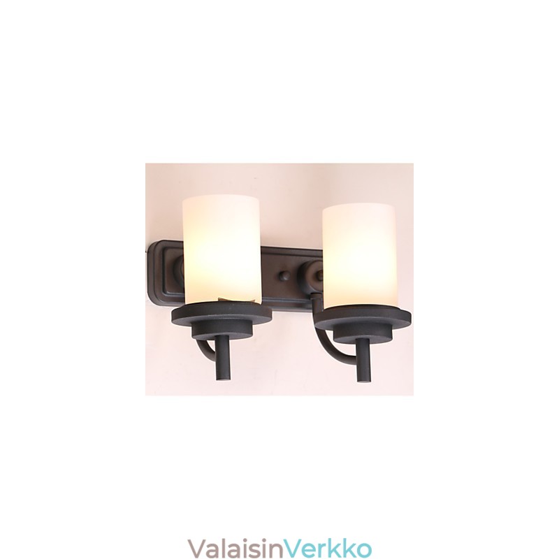 2* Retro Iron Classic Style -seinävalaisin maalauskäsittelyssä himmeällä lasilla
