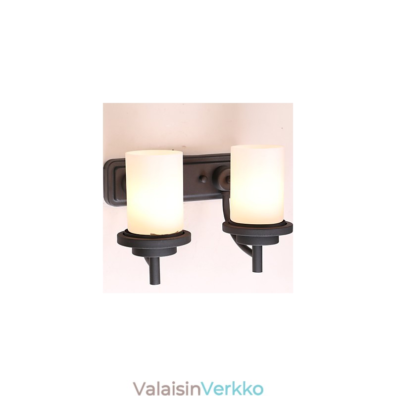 2* Retro Iron Classic Style -seinävalaisin maalauskäsittelyssä himmeällä lasilla