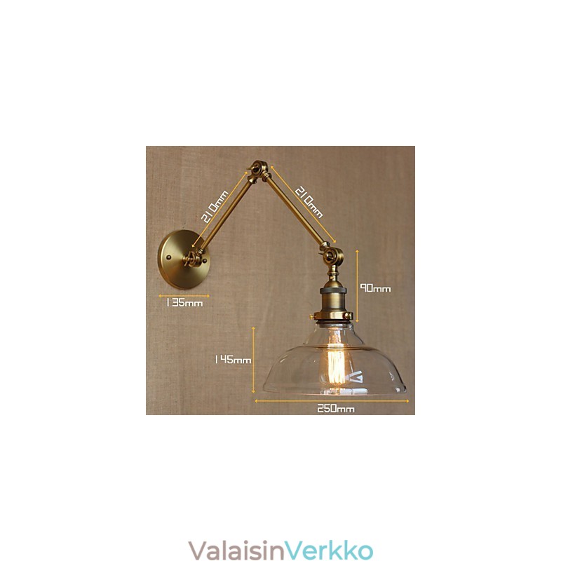 LOFT Style Designer Lamppu Moderni lasipronssi Cafe koristeellinen seinävalaisin