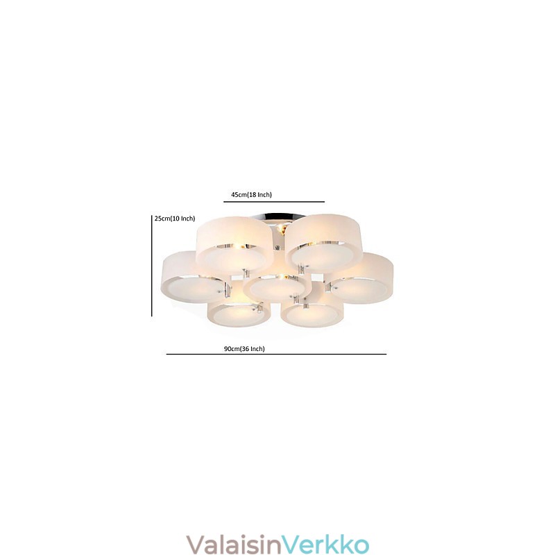 Uppoasennus moderni nykyaikainen 7 valoa kattoon kevytmetalli