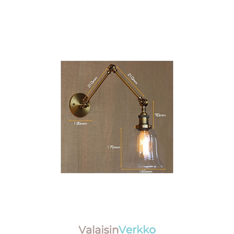 Amerikkalainen maa Milano Pohjoismainen pronssinen pinnoituslasi kaksoisvarsi, pitkä varsi Parvekkeen seinäkoriste