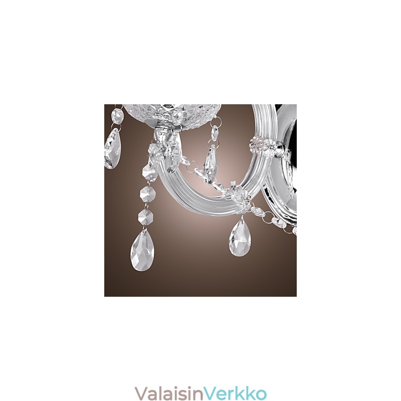 Tyylikäs kristalliseinävalaisin kahdella valolla