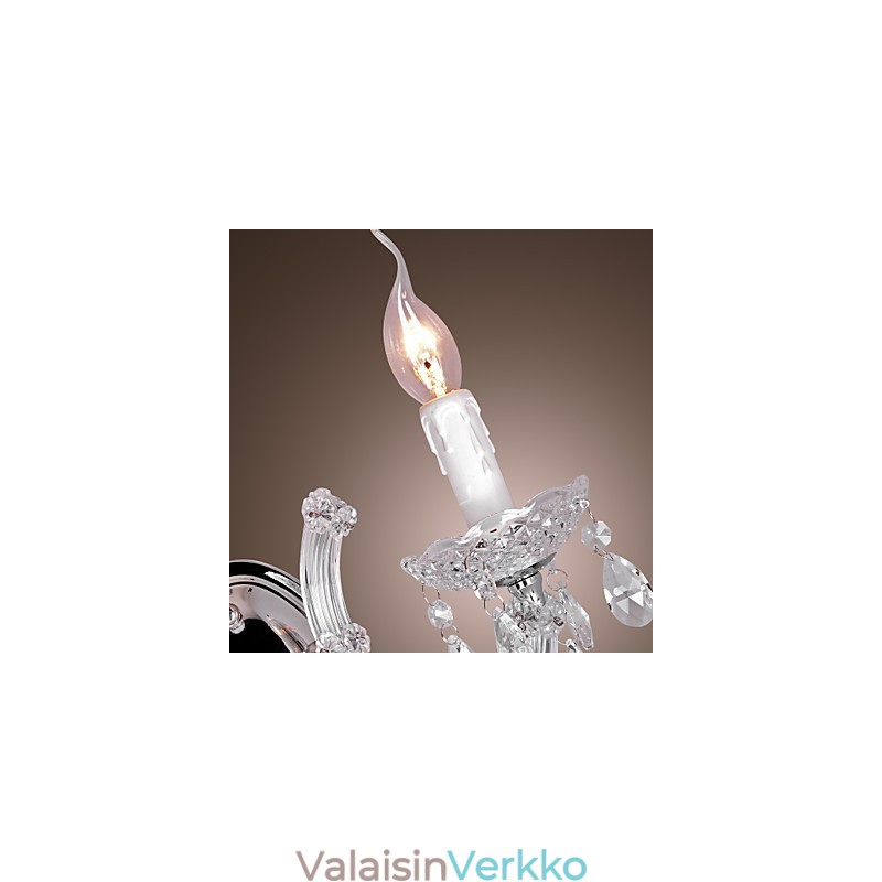 Tyylikäs kristalliseinävalaisin kahdella valolla