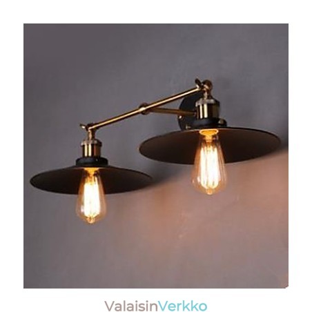 Maaseudun teollinen retroseinävalaisin Kaksinkertainen seinävalaisin musta sateenvarjo Maaseudun teollinen retroseinävalaisin Kaksinkertainen seinävalaisin musta sateenvarjo