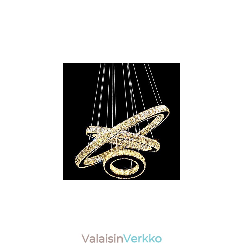 Kristalliriippuvalaisin Moderni valaistus Kolme rengasta D406080 K9 Suuret kristallikattovalaisimet