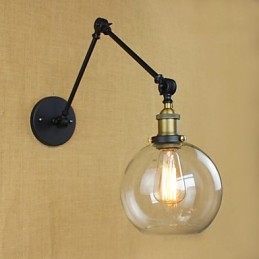 Lasiseinän pitkä käsivarsi Rauta Teollinen Luova Teleskooppinen Makuuhuone Retro Nostalginen Ravintola Kokoontaittuva Käytävä