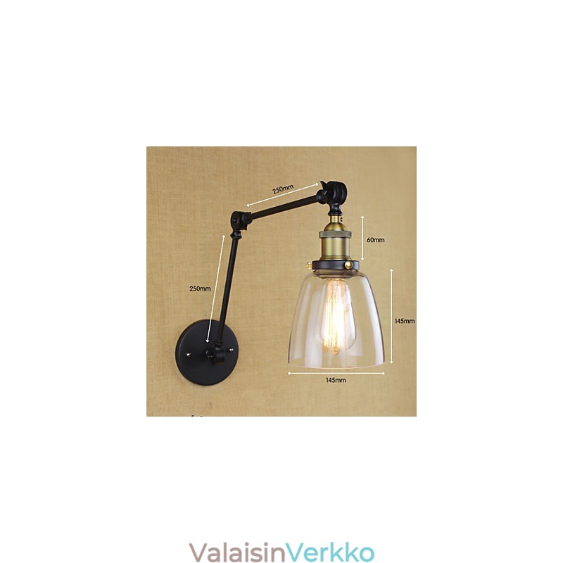 Lasiseinän pitkä käsivarsi Rauta Teollinen Luova Teleskooppinen Makuuhuone Retro Nostalginen Ravintola Kokoontaittuva Käytävä