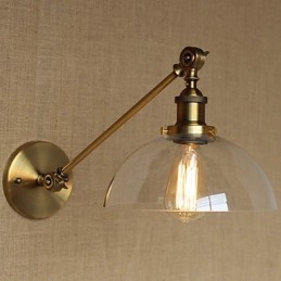 Rautalasi pronssi messinkivarsi tyylinen retro luova amerikkalainen maalaishalli makuuhuoneen seinävalaisin