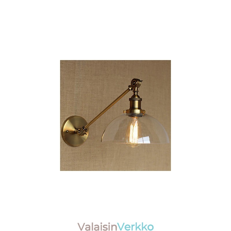 Rautalasi pronssi messinkivarsi tyylinen retro luova amerikkalainen maalaishalli makuuhuoneen seinävalaisin