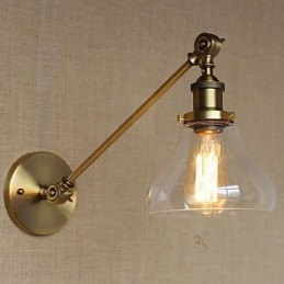 Rautalasi pronssi messinkivarsi tyylinen retro luova amerikkalainen maalaishalli makuuhuoneen seinävalaisin