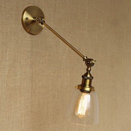 Rautalasi pronssi messinkivarsi tyylinen retro luova amerikkalainen maalaishalli makuuhuoneen seinävalaisin