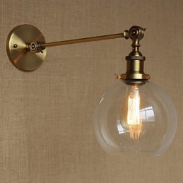 Rautalasi pronssi messinkivarsi tyylinen retro luova amerikkalainen maalaishalli makuuhuoneen seinävalaisin