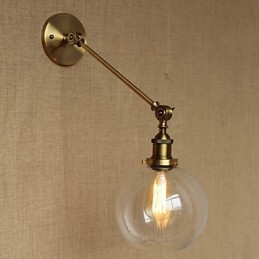 Rautalasi pronssi messinkivarsi tyylinen retro luova amerikkalainen maalaishalli makuuhuoneen seinävalaisin