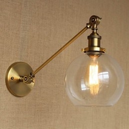 Rautalasi pronssi messinkivarsi tyylinen retro luova amerikkalainen maalaishalli makuuhuoneen seinävalaisin