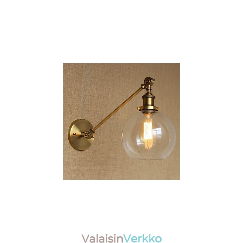 Rautalasi pronssi messinkivarsi tyylinen retro luova amerikkalainen maalaishalli makuuhuoneen seinävalaisin