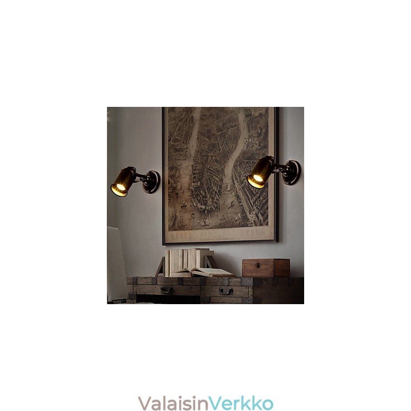 Vintage seinävalaisin teollisuusmusta takorautainen seinävalaisin Retro Econce Fixturedison lamppu käytävän seinävalaistus