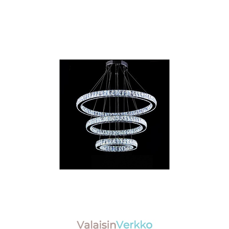 Kristalliriippuvalaisin Moderni valaistus Kolme rengasta D406080 K9 Suuret kristallikattovalaisimet