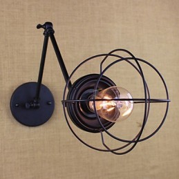 Style Bed Hotel Eestaurant Project Iron Arm Double Retro Vintage Black Belt Seinälampun kytkin