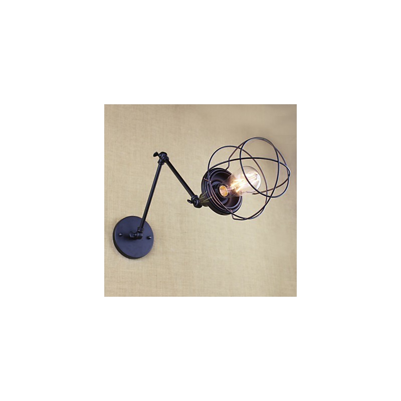 Style Bed Hotel Eestaurant Project Iron Arm Double Retro Vintage Black Belt Seinälampun kytkin