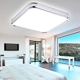 Flush Mounte Light Luxury Moderni akryyli valolla säädettävällä kultaisella tai hopealla