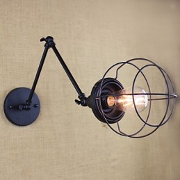 Style Bed Hotel Eestaurant Project Iron Arm Double Retro Vintage Black Belt Seinälampun kytkin