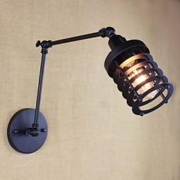 Style Bed Hotel Eestaurant Project Iron Arm Double Retro Vintage Black Belt Seinälampun kytkin