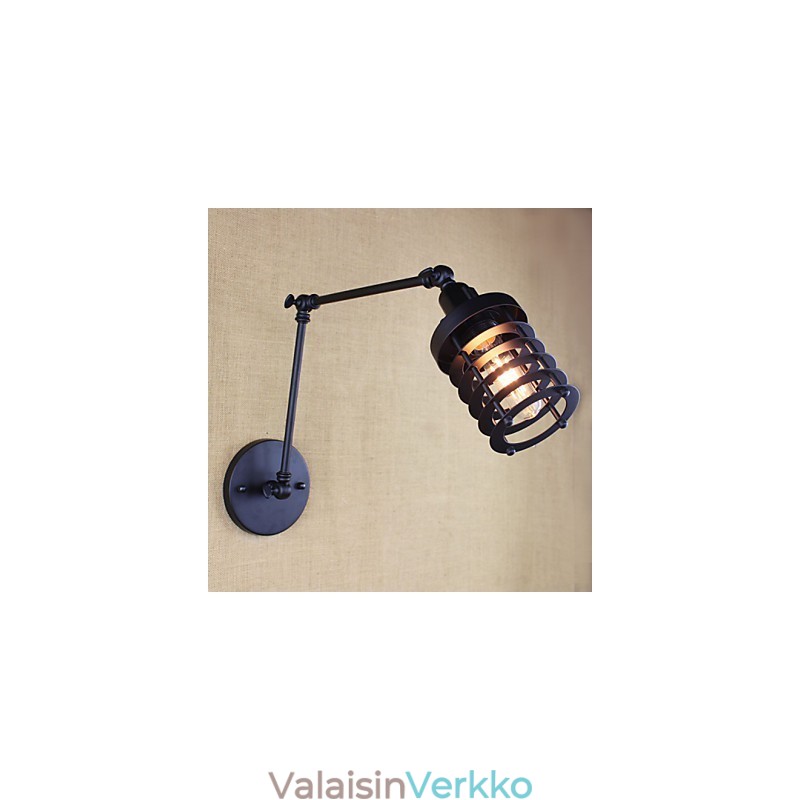 Style Bed Hotel Eestaurant Project Iron Arm Double Retro Vintage Black Belt Seinälampun kytkin