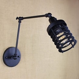 Style Bed Hotel Eestaurant Project Iron Arm Double Retro Vintage Black Belt Seinälampun kytkin