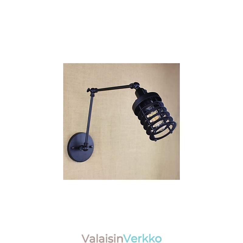 Style Bed Hotel Eestaurant Project Iron Arm Double Retro Vintage Black Belt Seinälampun kytkin