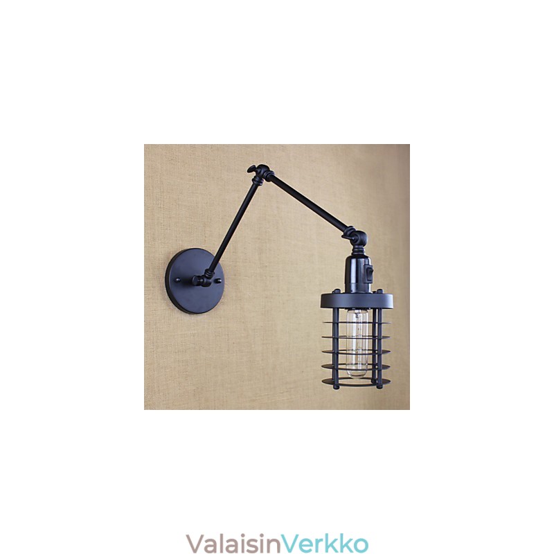 Style Bed Hotel Eestaurant Project Iron Arm Double Retro Vintage Black Belt Seinälampun kytkin
