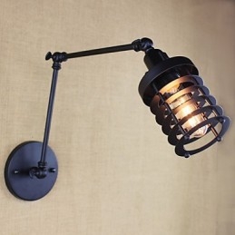 Style Bed Hotel Eestaurant Project Iron Arm Double Retro Vintage Black Belt Seinälampun kytkin
