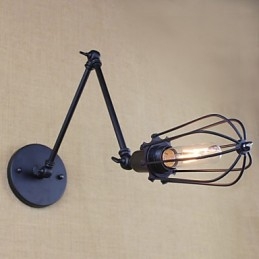 Style Bed Hotel Eestaurant Project Iron Arm Double Retro Vintage Black Belt Seinälampun kytkin