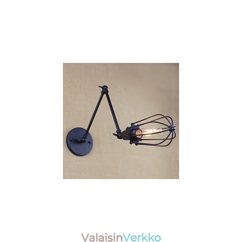 Style Bed Hotel Eestaurant Project Iron Arm Double Retro Vintage Black Belt Seinälampun kytkin