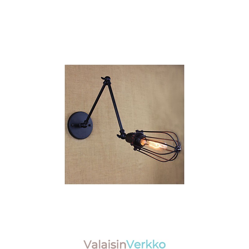 Style Bed Hotel Eestaurant Project Iron Arm Double Retro Vintage Black Belt Seinälampun kytkin