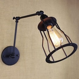 Style Bed Hotel Eestaurant Project Iron Arm Double Retro Vintage Black Belt Seinälampun kytkin