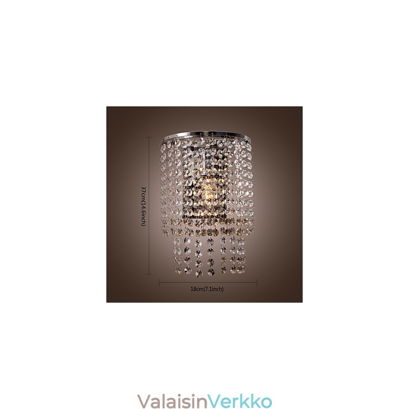 Nykyaikainen kristalliseinävalaisin 1 valolla