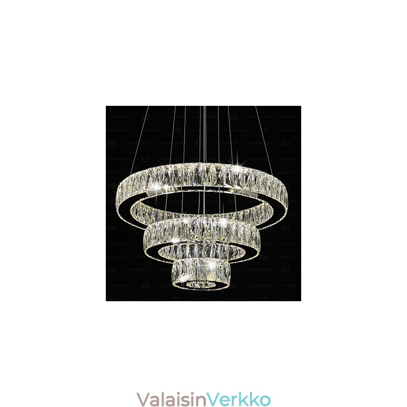 Kristalliriippuvalaisin Moderni valaistus Kolme rengasta D406080 K9 Suuret kristallikattovalaisimet