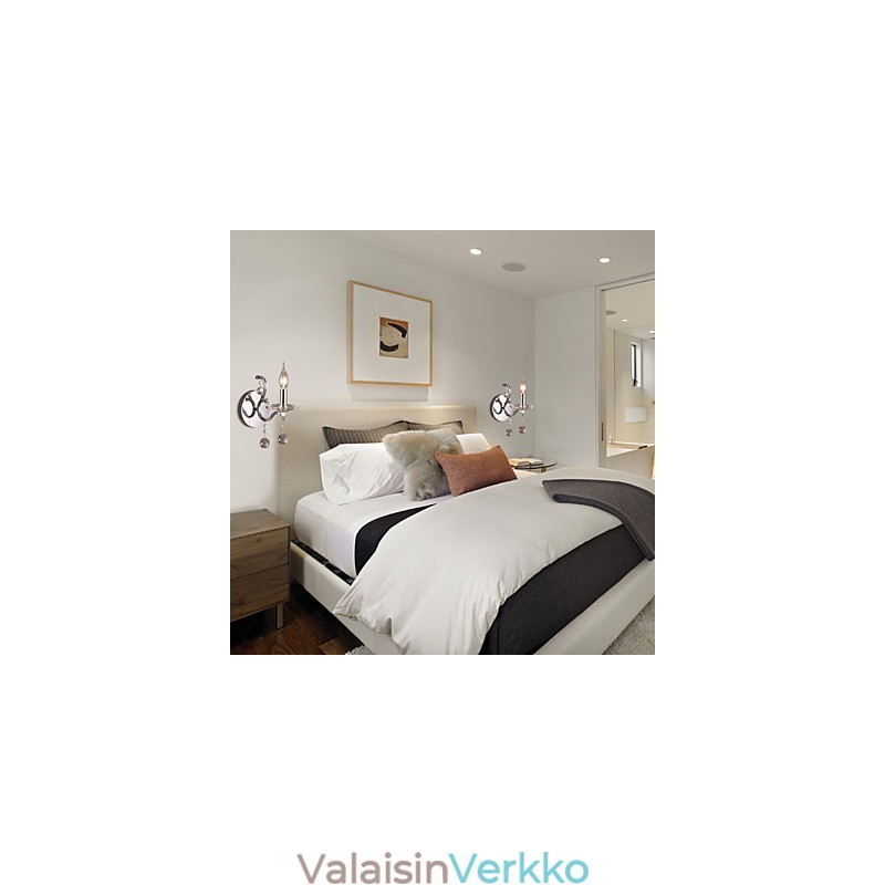 Hopeanhohtoinen kristalliseinävalaisin 1 valolla