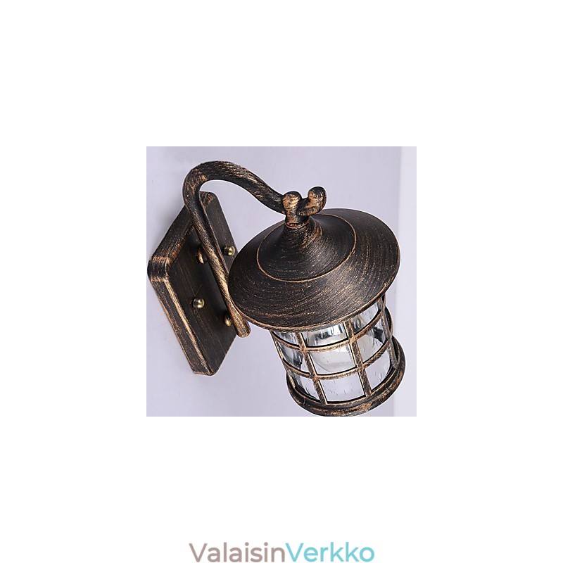 Antiikki maalaismainen rautainen vedenpitävä ulkoseinävalaisin Vintage Lyhty Kevyt ruosteinen mattamusta käytävän seinävalaisin