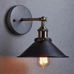 Industrial Vintage Edison Simplicity 1 Kevyt seinäkiinnitys ruokasali työhuone Toimisto käytävällä metalliseinälamppu