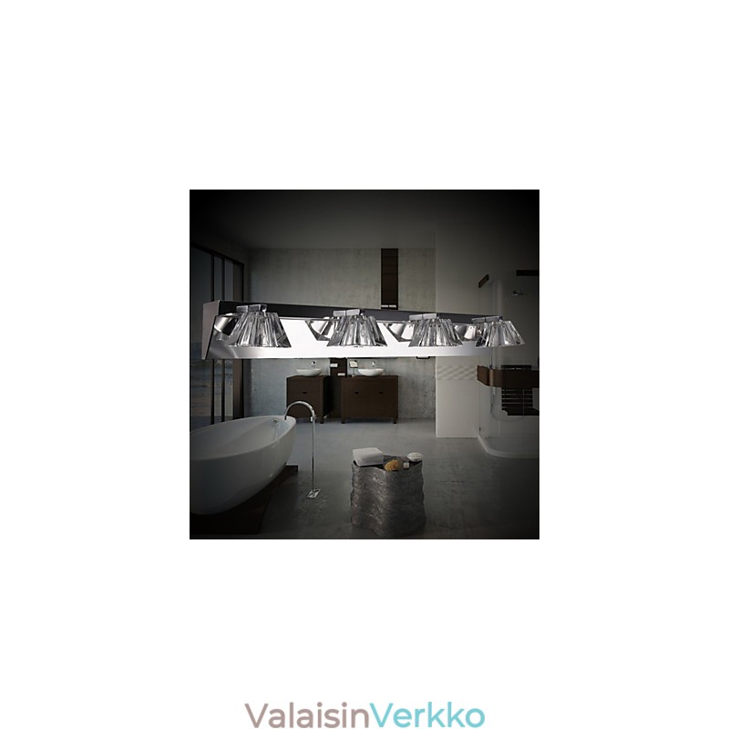 Moderni seinävalaisin lasivarjolla 4 valoa peilin edessä
