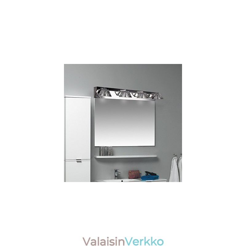 Moderni seinävalaisin lasivarjolla 4 valoa peilin edessä