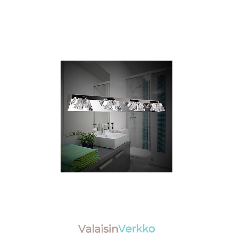 Moderni seinävalaisin lasivarjolla 4 valoa peilin edessä