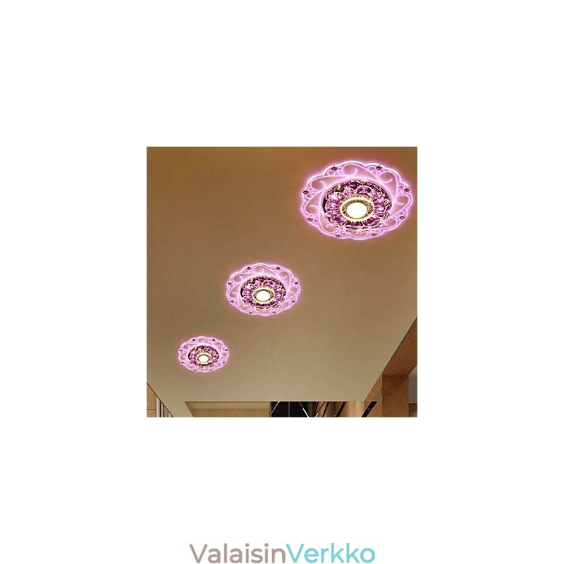 Crystal Kattovalaisin Spotlight SMD 3W Creative Lamp Tube Light Värikäs Väri Dome Light